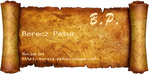 Berecz Petur névjegykártya